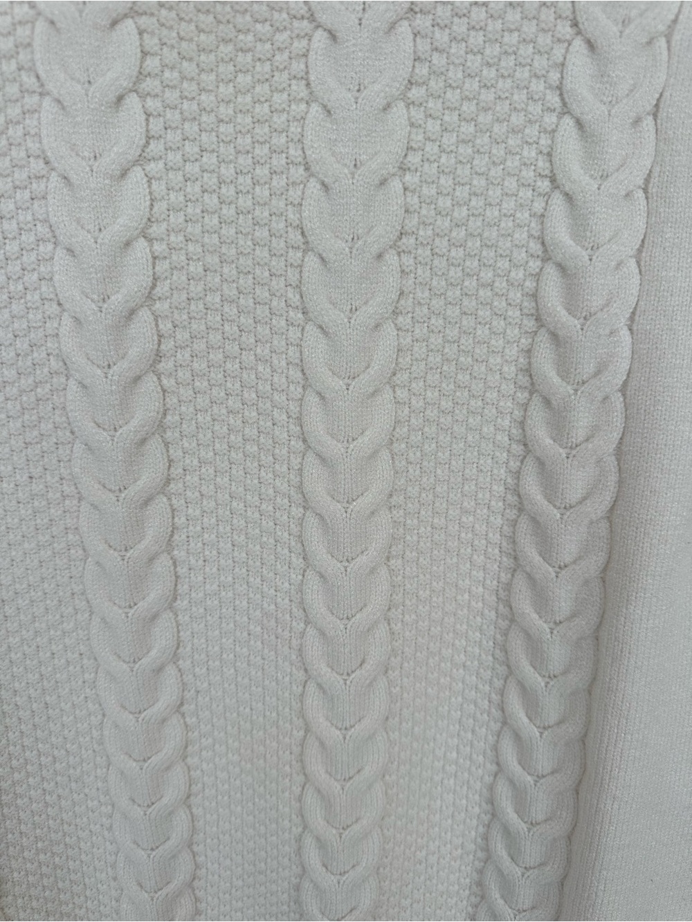 Cyrus Cream Cable Knit Sweater Vest L Quiet Luxury Old Money Chic - Picture 3 of 6
